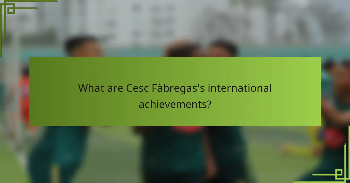 What are Cesc Fàbregas's international achievements?
