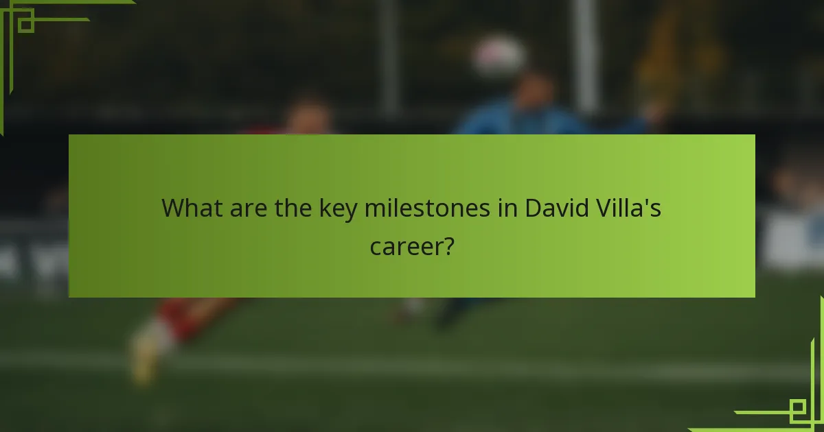 What are the key milestones in David Villa's career?