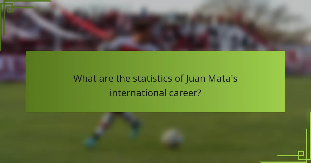 What are the statistics of Juan Mata's international career?
