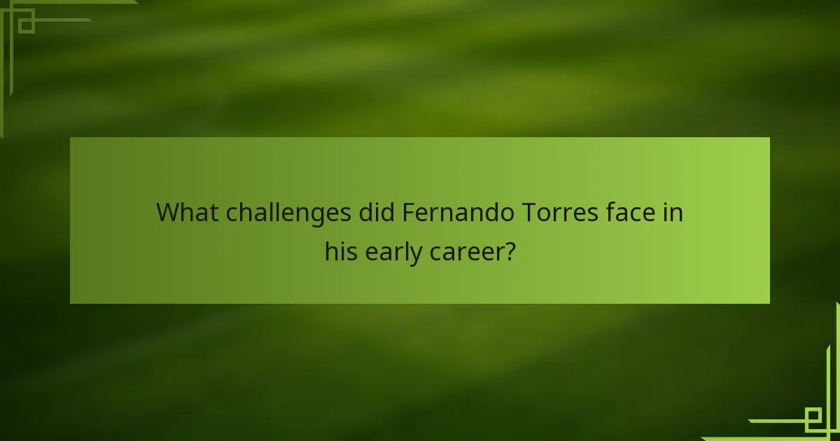 What challenges did Fernando Torres face in his early career?