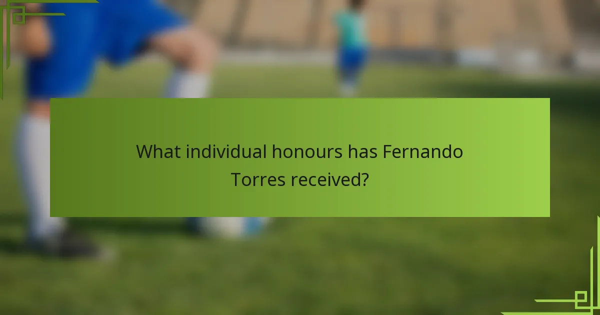 What individual honours has Fernando Torres received?