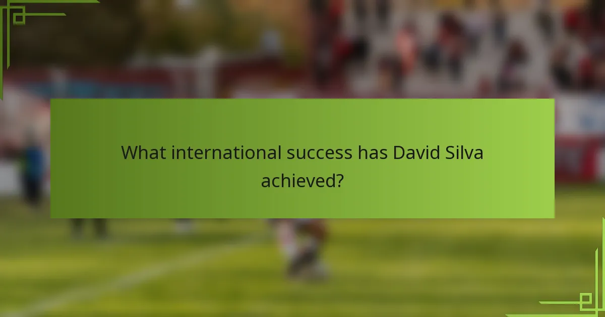 What international success has David Silva achieved?