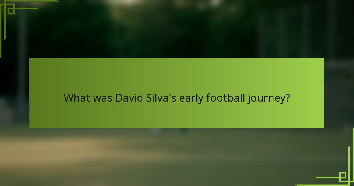 What was David Silva's early football journey?